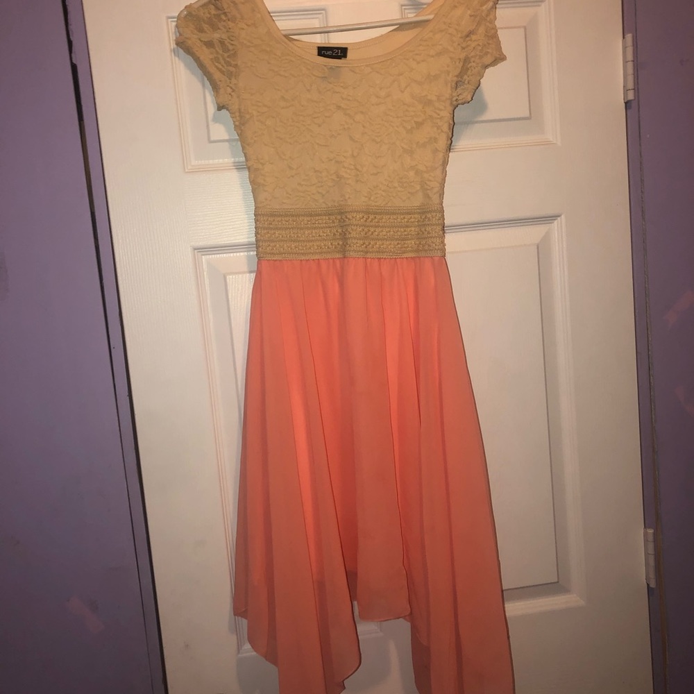 Rue21 peach with mesh dress